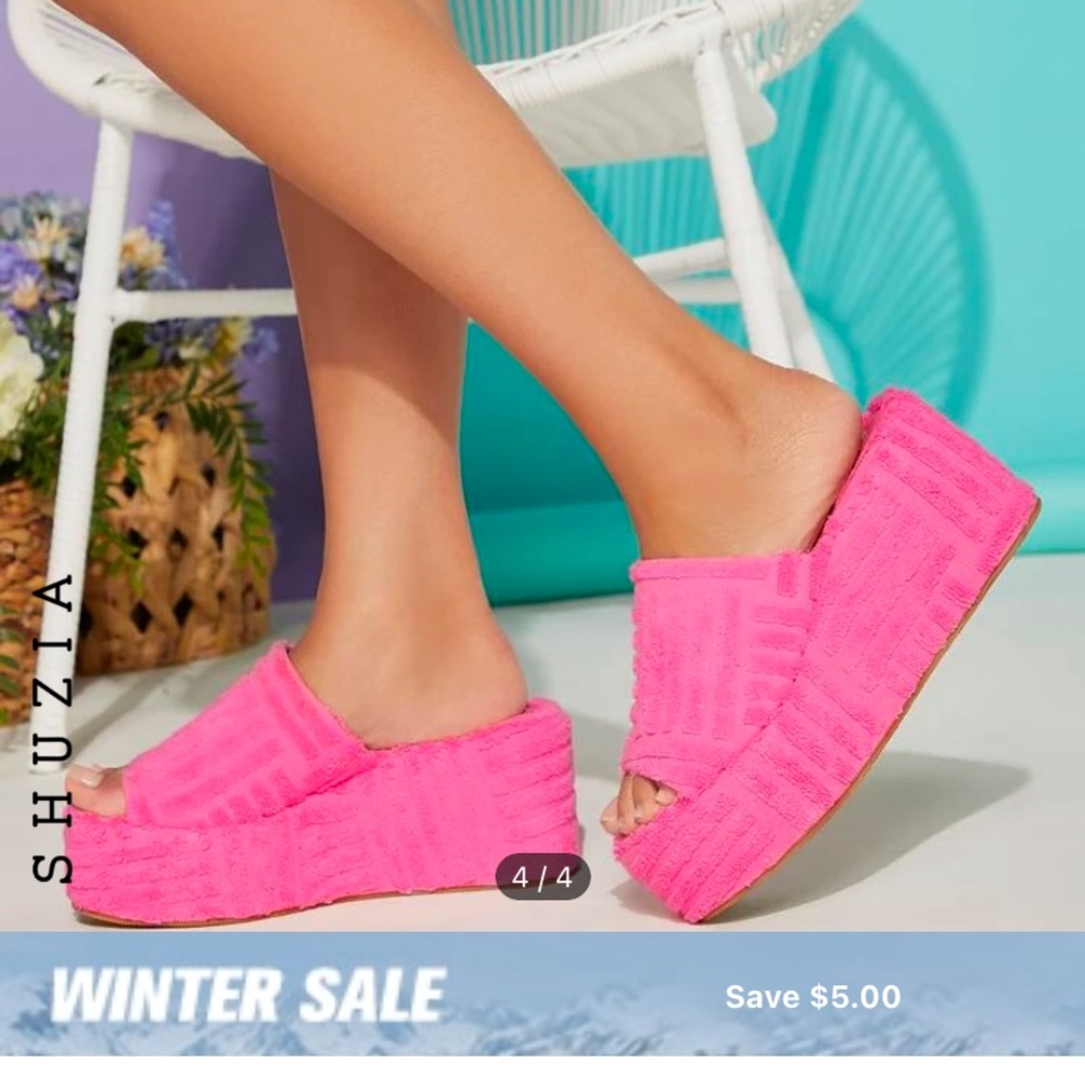 hot pink platform sandals